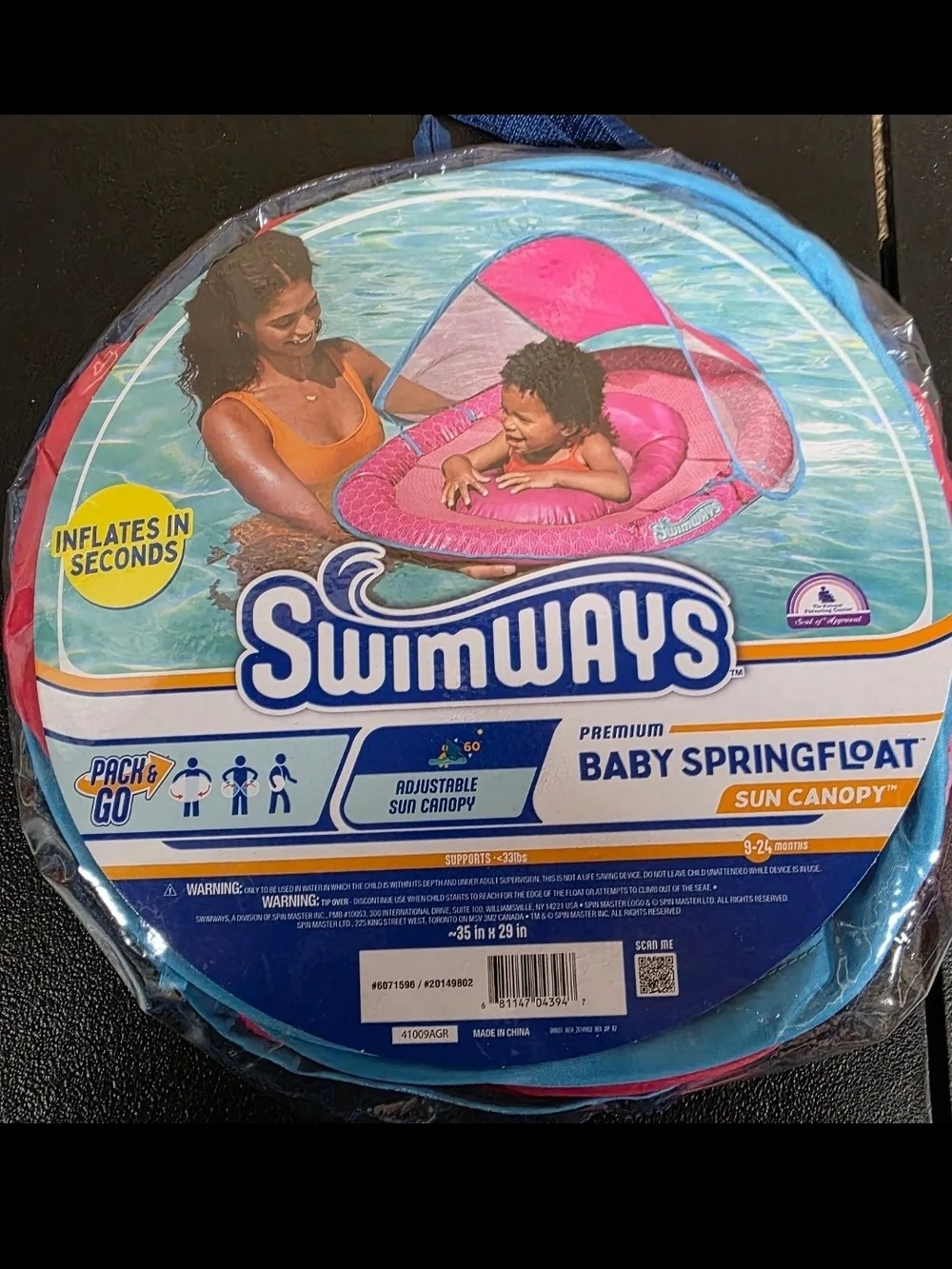 Swimways Pink Kids Canopy Baby Float